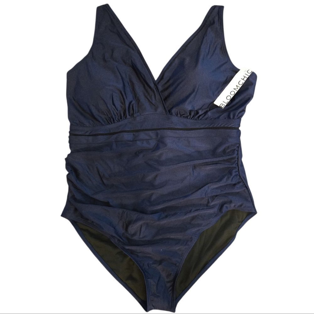 NWT BLOOMCHIC SHRINK PLEAT ONE PIECE SWIMSUIT SZ. 22/24